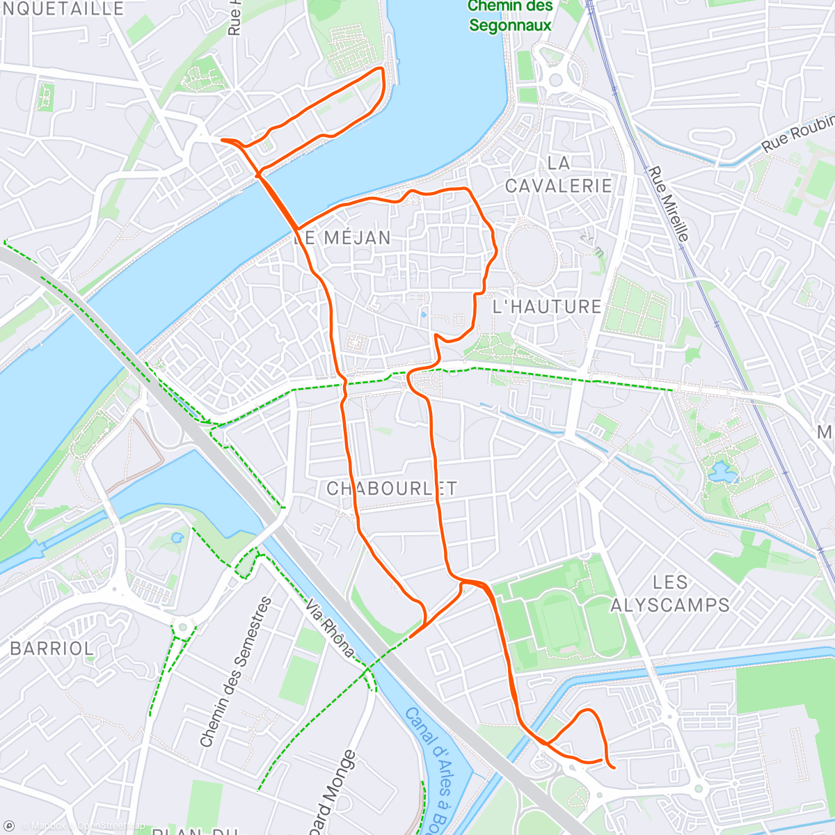 Map of the activity, Morning Run - exploring Arles