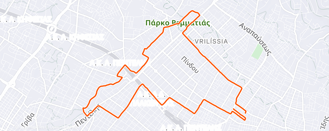 Map of the activity, Lunch Run