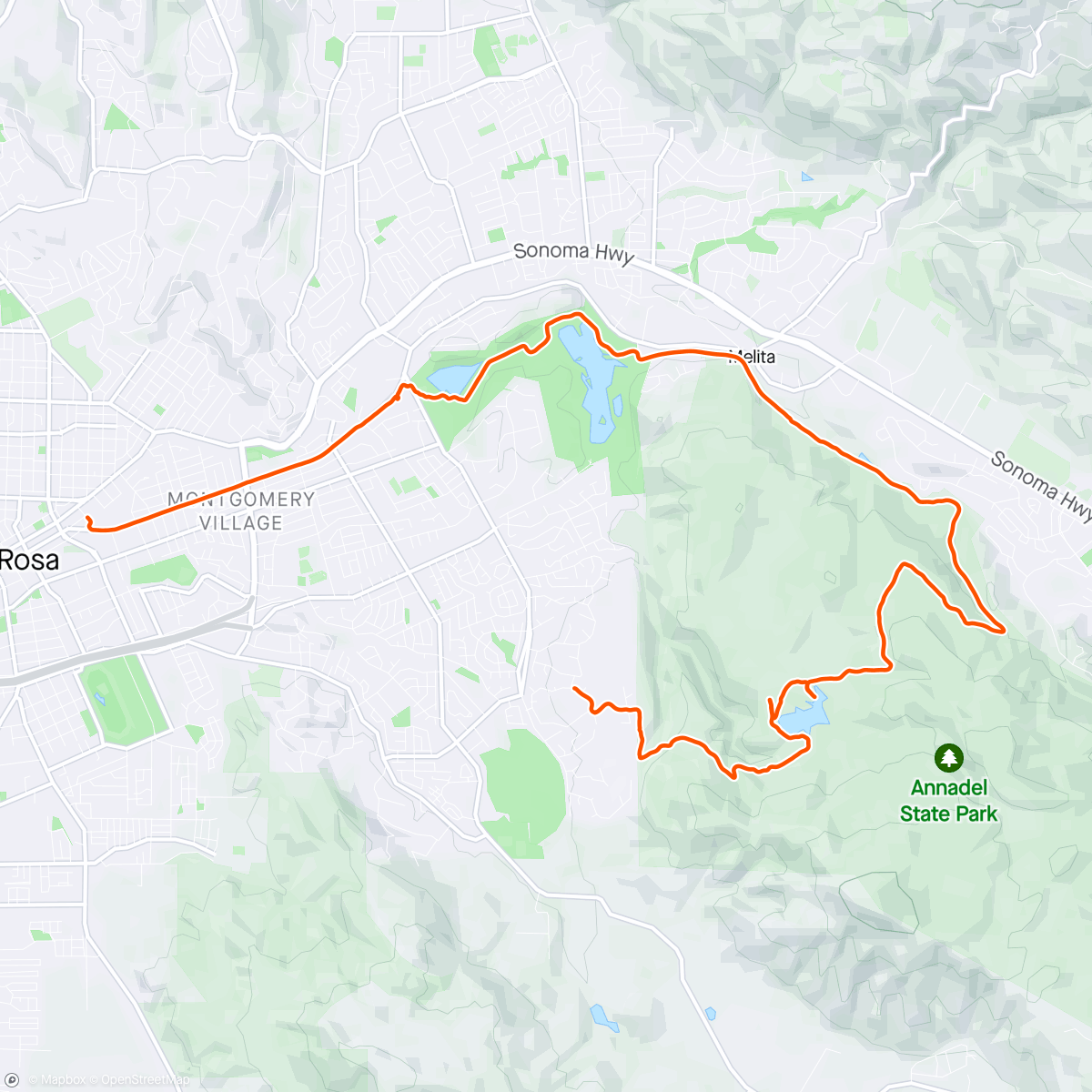 Map of the activity, Annadel