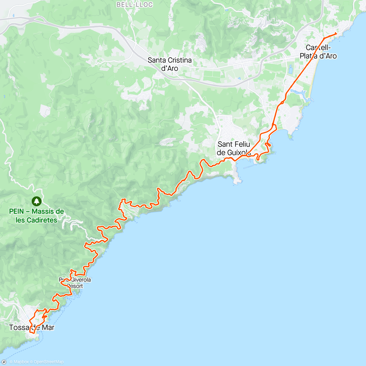 Map of the activity, Costa Brava : J6 Sortie détente le long de la corniche 🌞