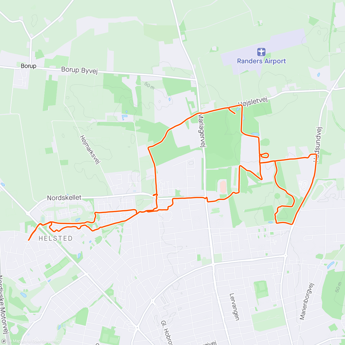 Map of the activity, Urban Trail