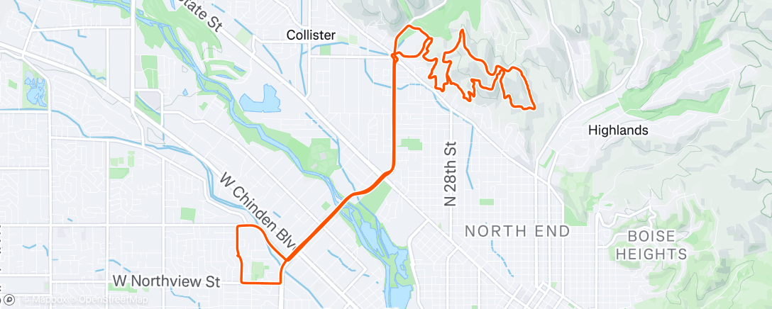 Map of the activity, Morning Mountain Bike Ride