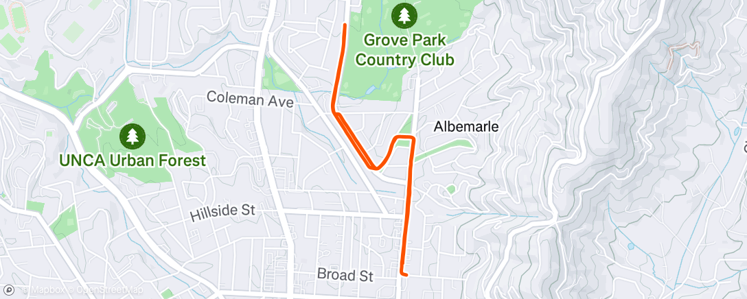 Map of the activity, Evening Run