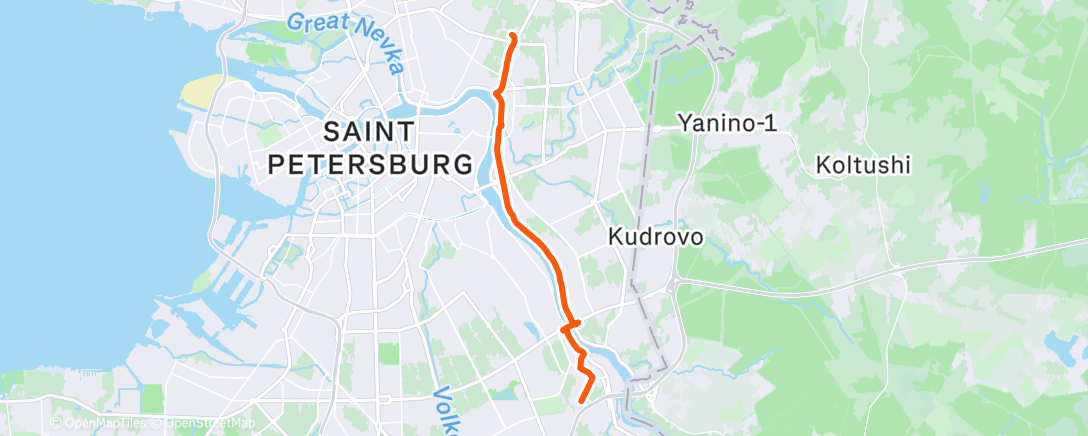 Карта физической активности (Горный велозаезд (вечер))