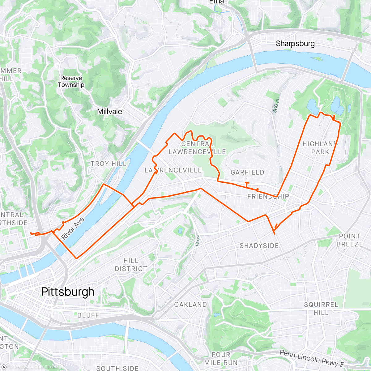 Map of the activity, Tuesday Dudesday Ride