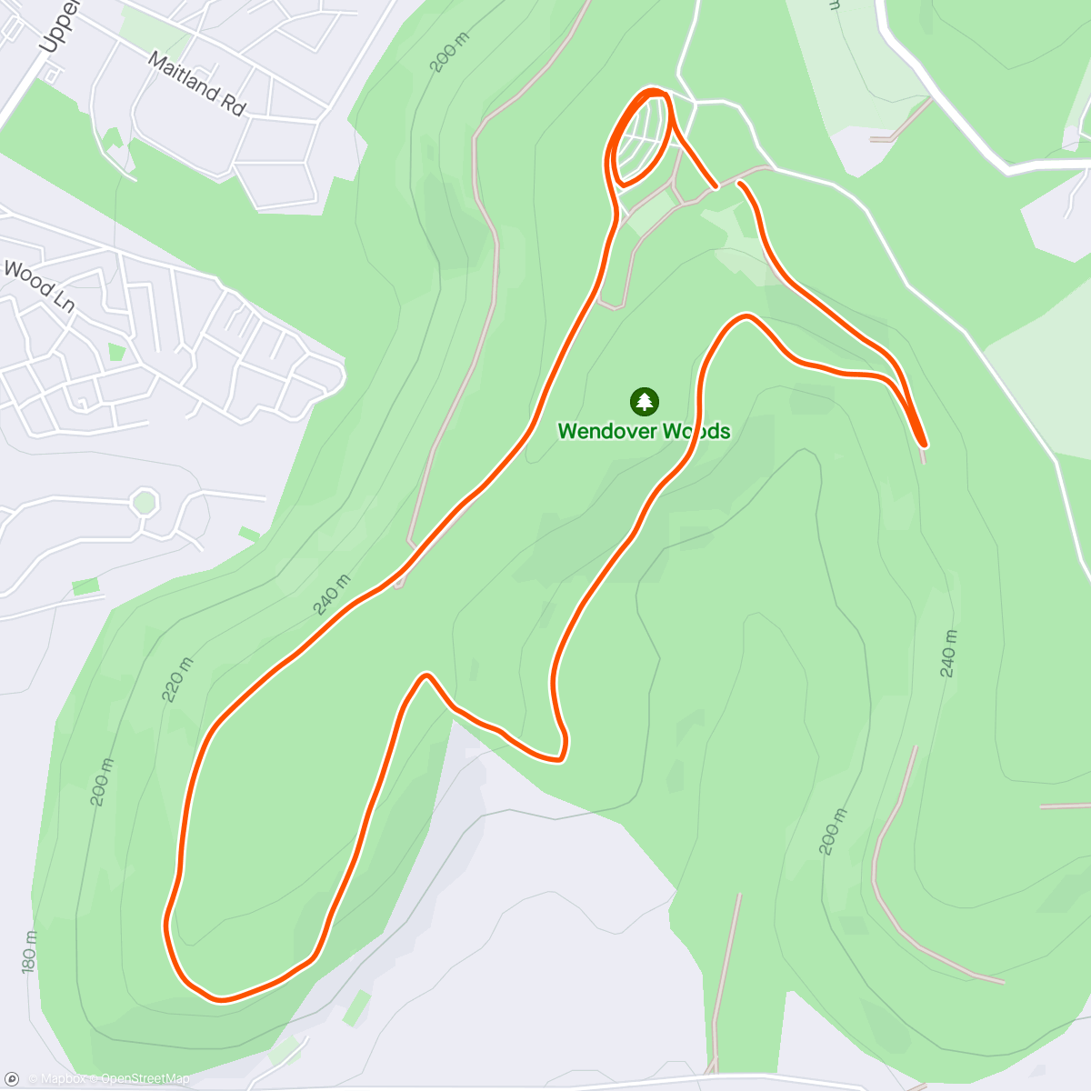 Map of the activity, Wendover Woods