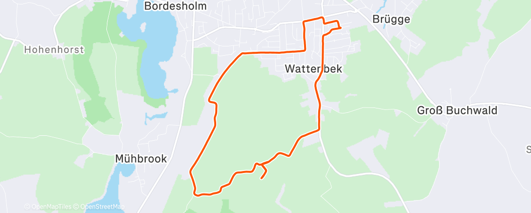 Map of the activity, Afternoon Run