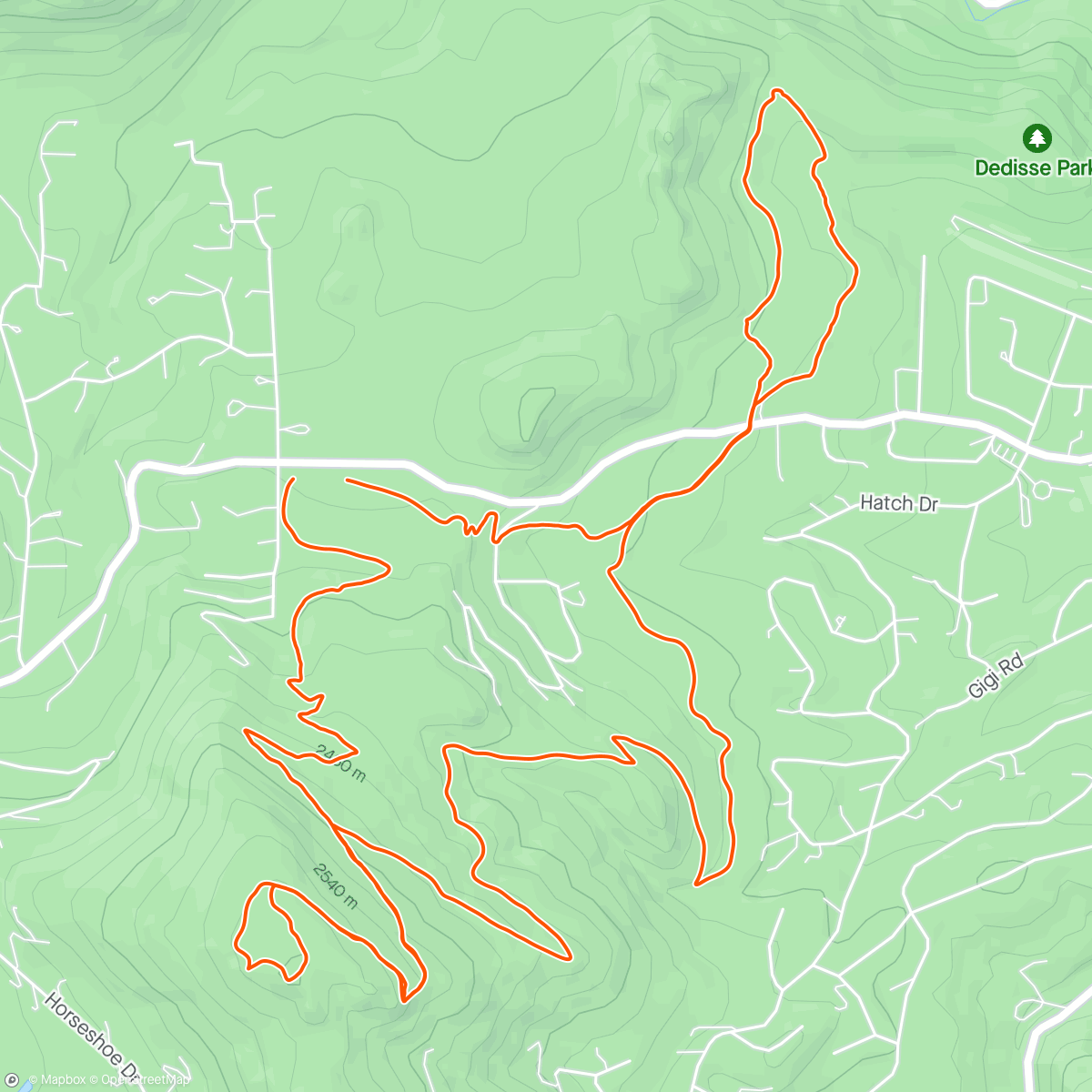 Map of the activity, Evergreen Mtn before more 💩weather