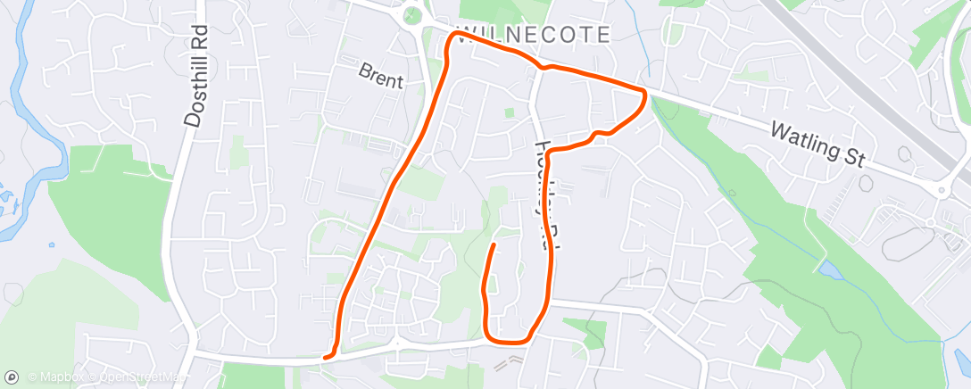 Map of the activity, Evening Walk