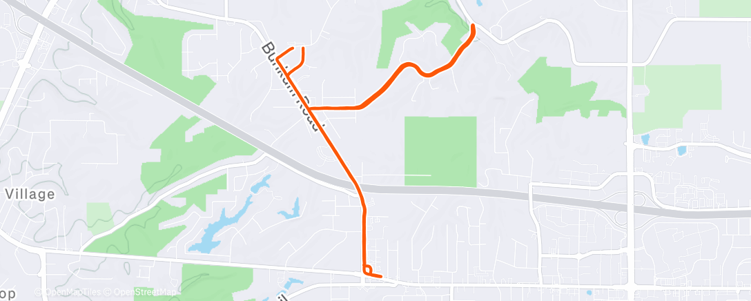 Map of the activity, Afternoon Run