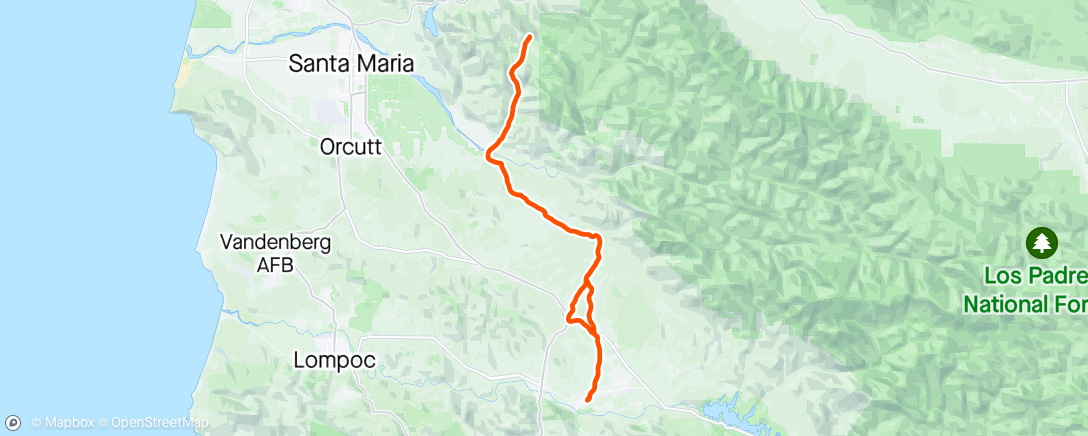 Map of the activity, CTS Santa Ynez Spring Camp Day 5