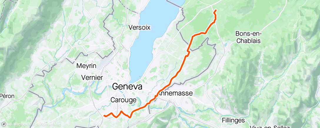 Map of the activity, Retour vélotaf vent dans le dos