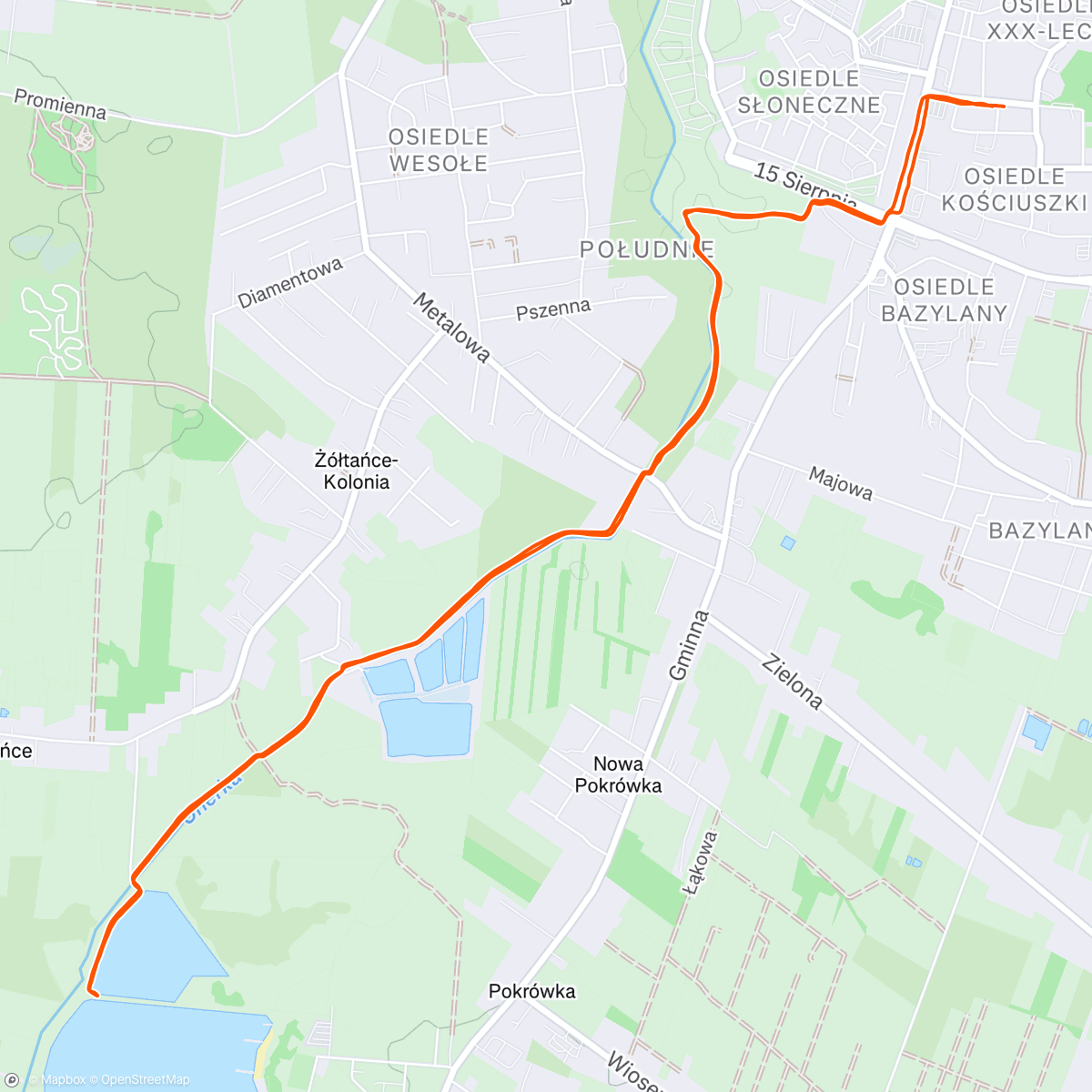 Map of the activity, Lunch Run