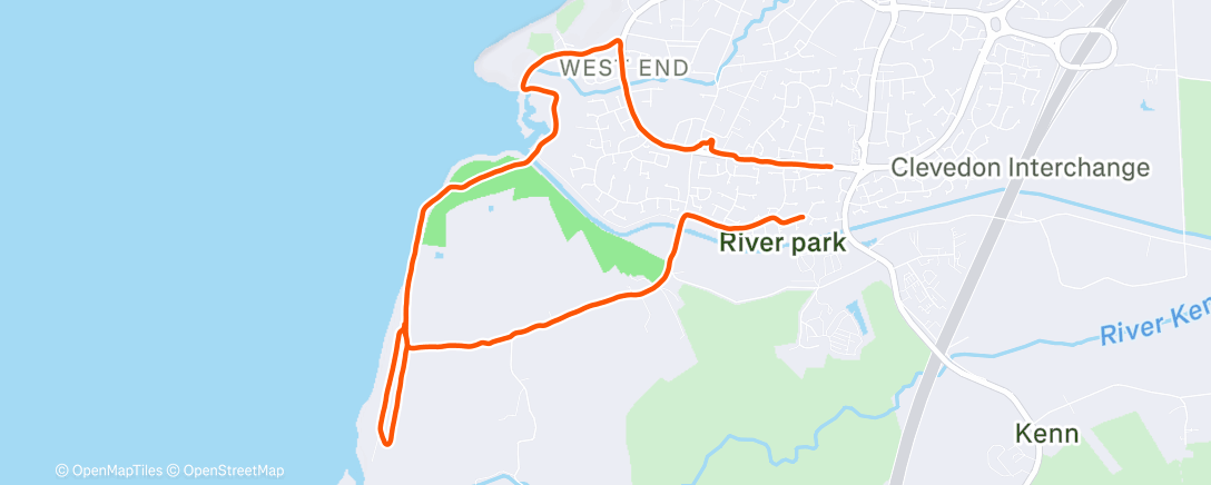 Map of the activity, Evening Run
