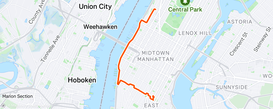 Map of the activity, Night Ride