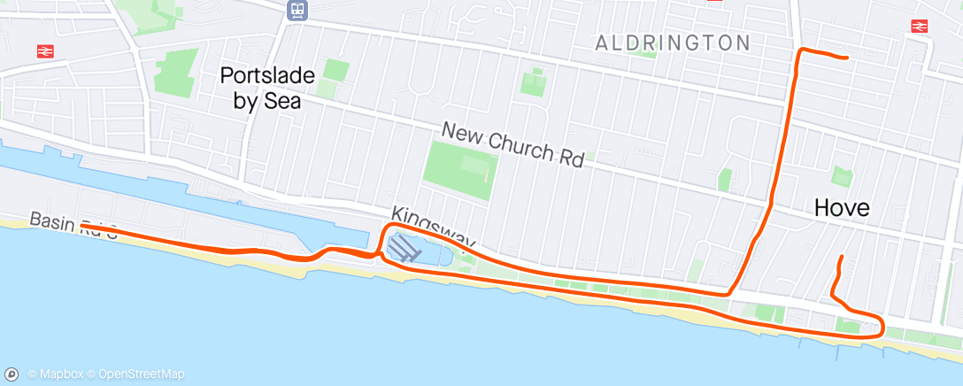 Map of the activity, Evening workout