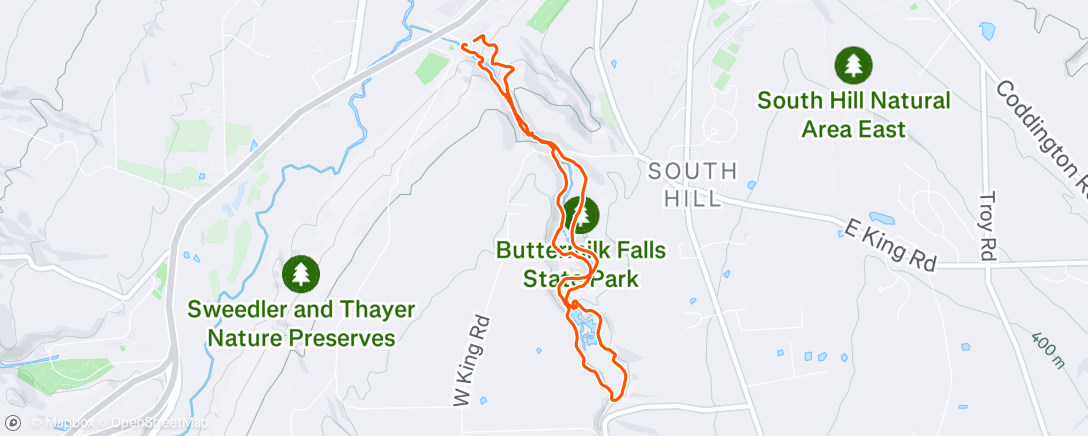Map of the activity, Family hike