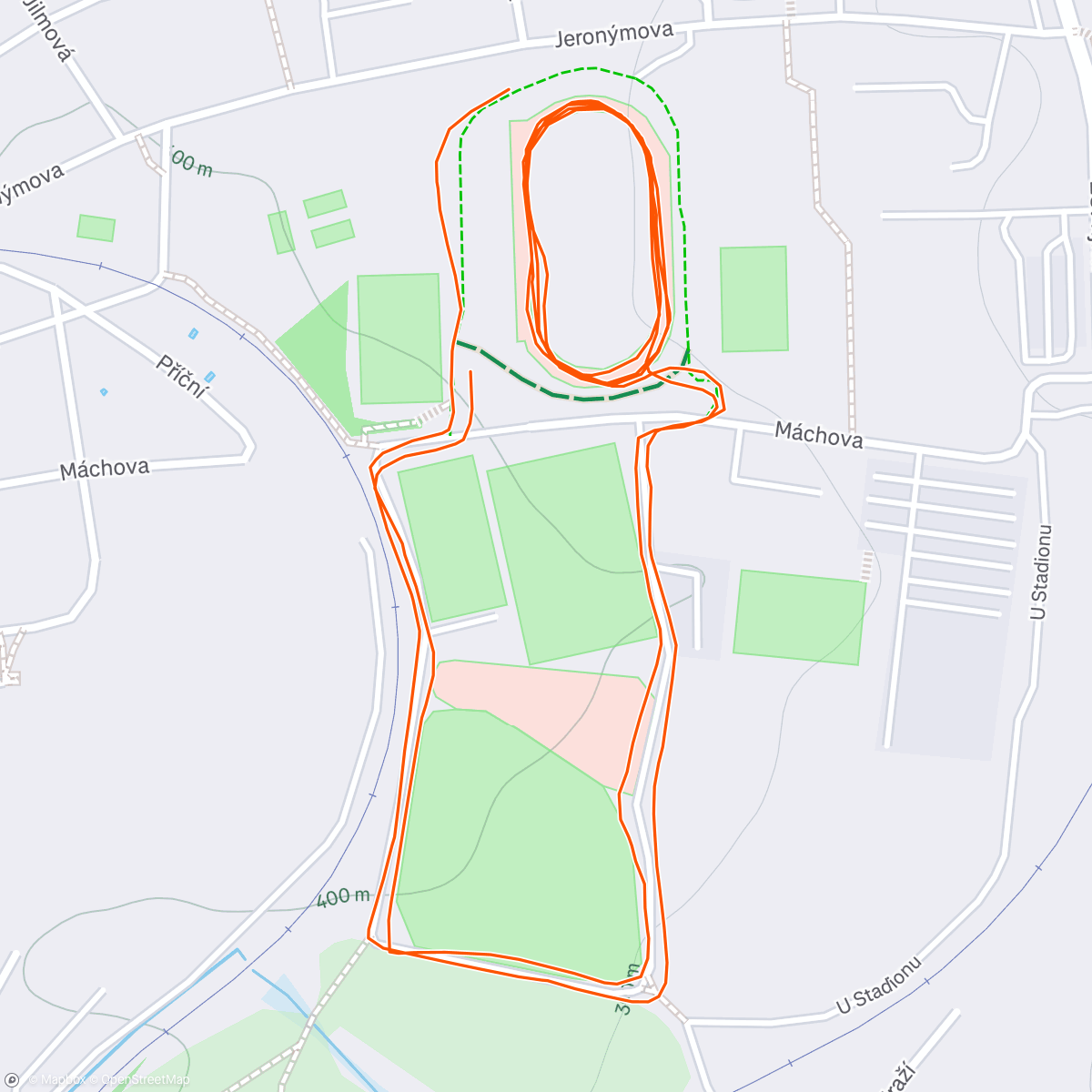 Map of the activity, Lunch Run