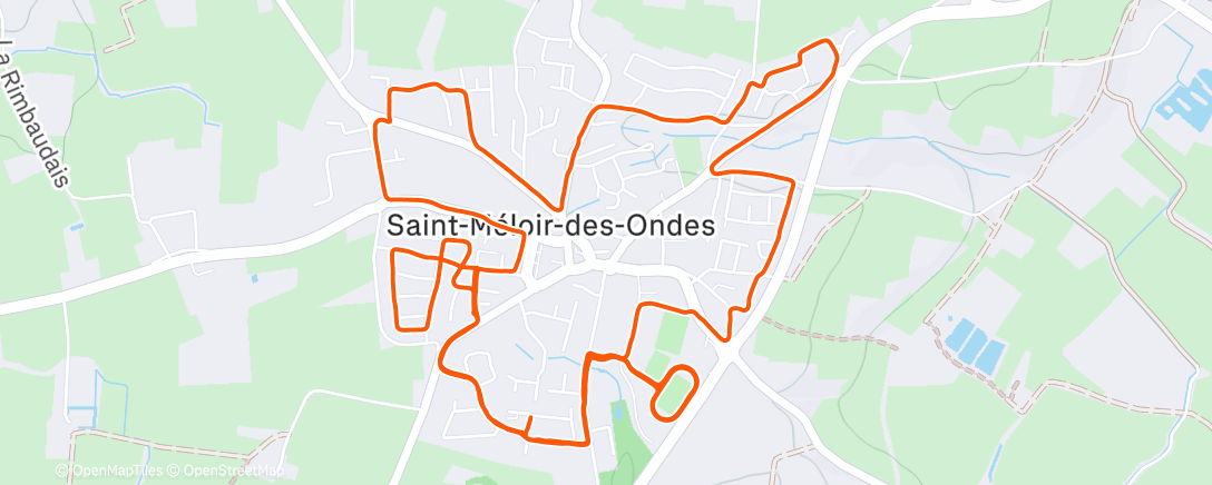 Map of the activity, Course à pied le midi