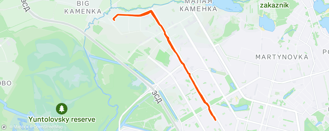 Map of the activity, Morning Run