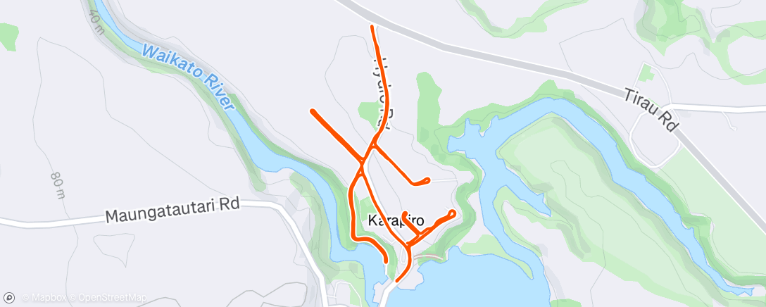 Map of the activity, Running