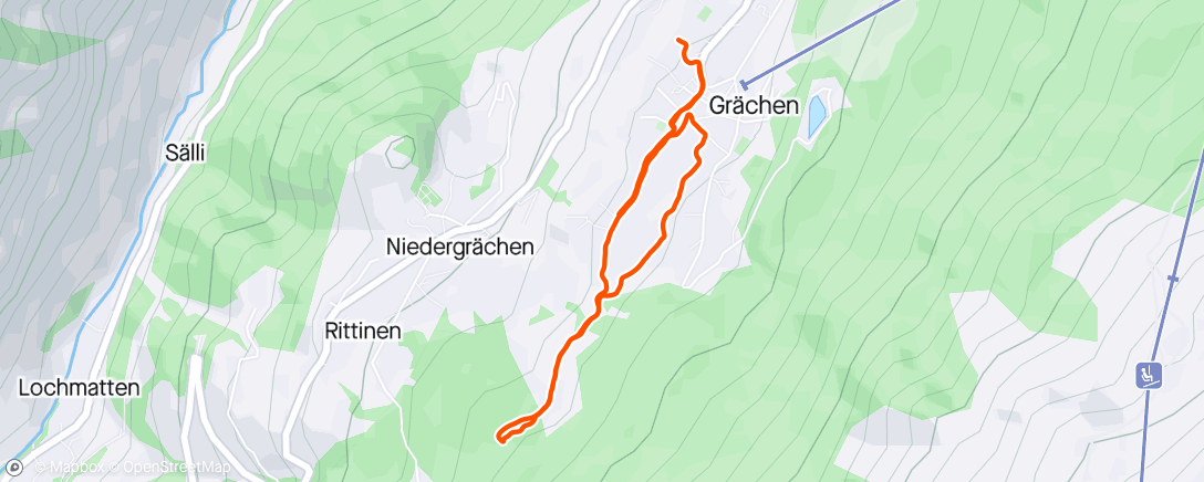 Mapa de la actividad, Evening Trail Run