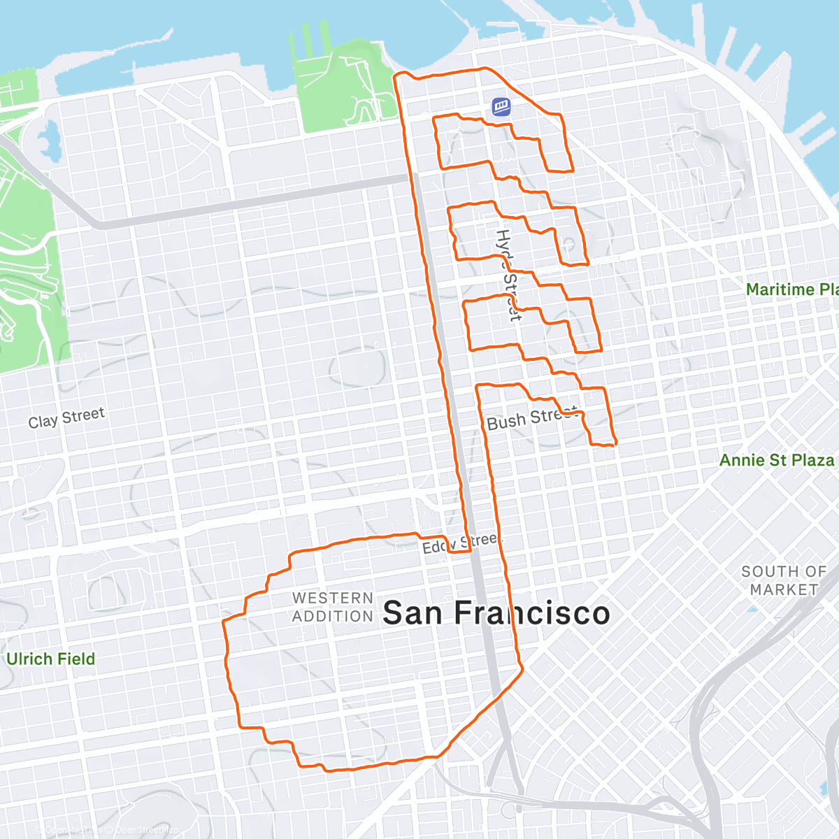 Map of the activity, Hemidemisemiquaver