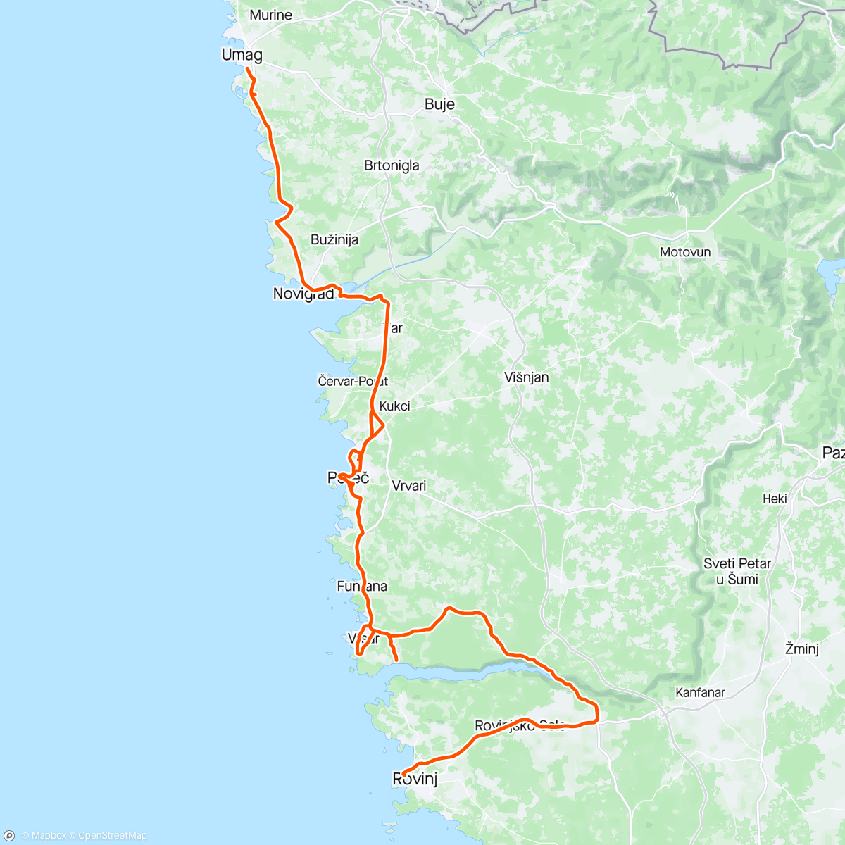 Map of the activity, GranFondo recovery
