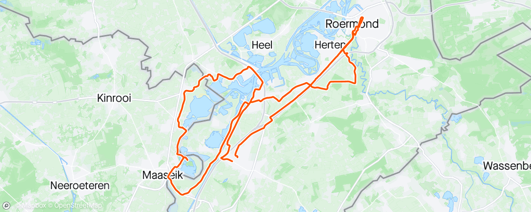 Mapa de la actividad, Velocity ride Echt / Roermond / Maaseik / Wessem/ Echt