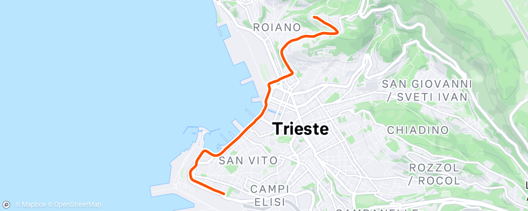Map of the activity, Andata