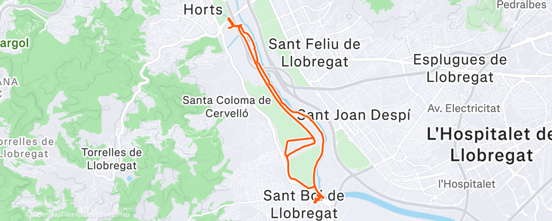 Map of the activity, Bicicleta por la mañana