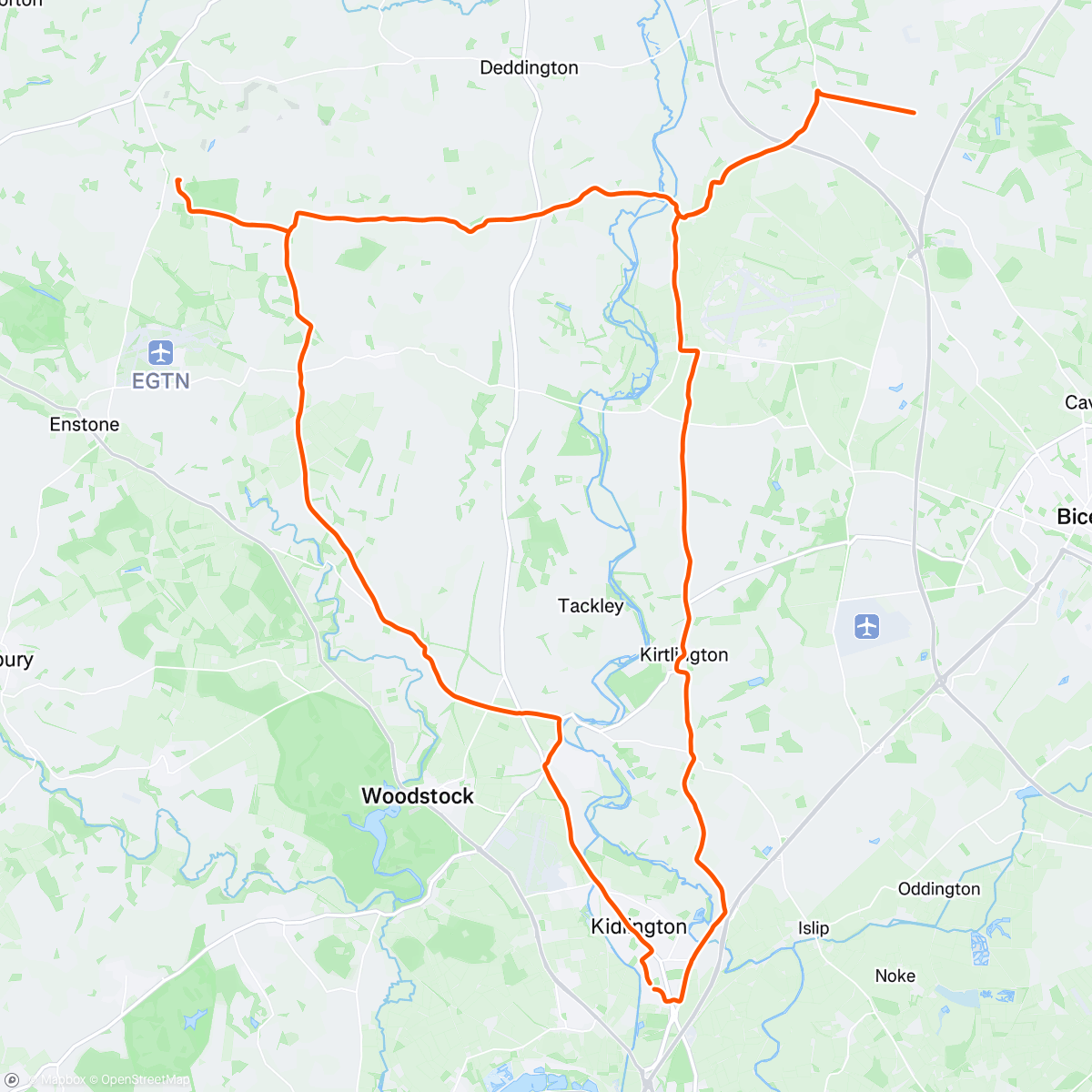 Map of the activity, Evenley Abandoned I chose Tew