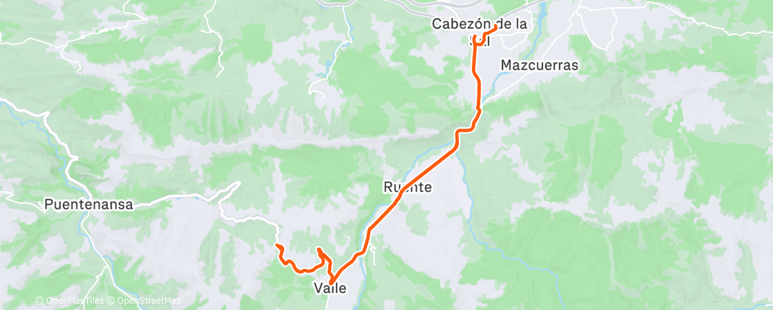 Map of the activity, Bicicleta por la tarde