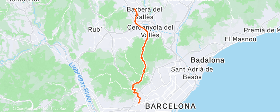 Map of the activity, Afternoon Ride