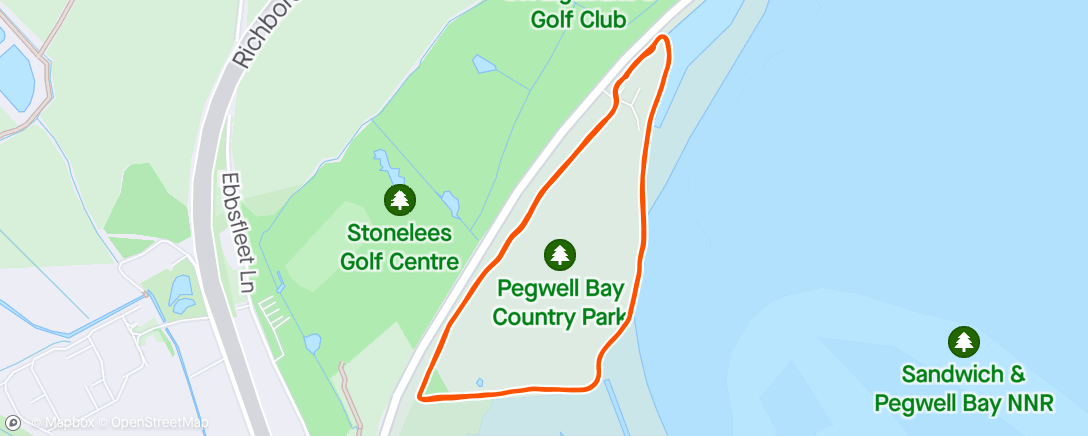 Map of the activity, Pegwell Bay parkrun