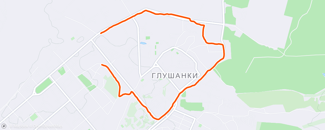 Mappa dell'attività Трейлраннинг (вечер)