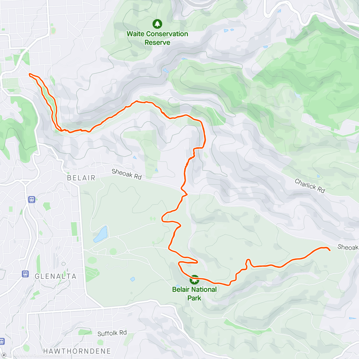 Mapa da atividade, Queen Jube/Brown Hill Creek