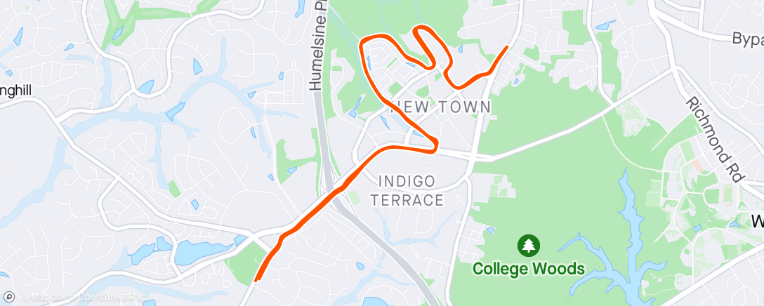 Map of the activity, New Town Trails