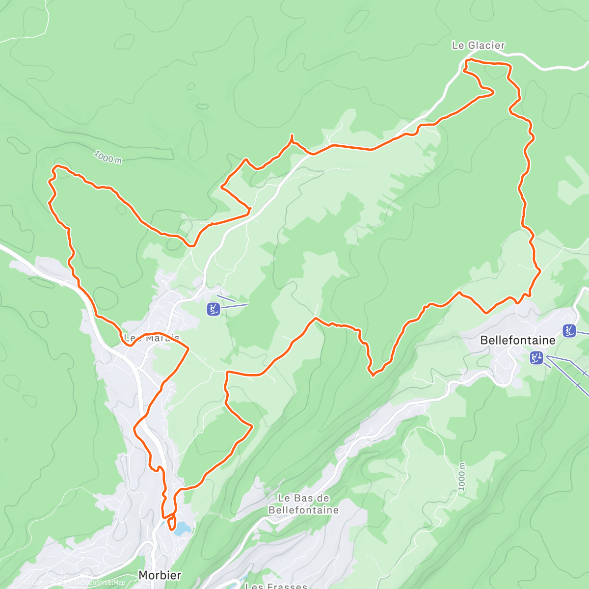 Map of the activity, Sortie VTT le matin