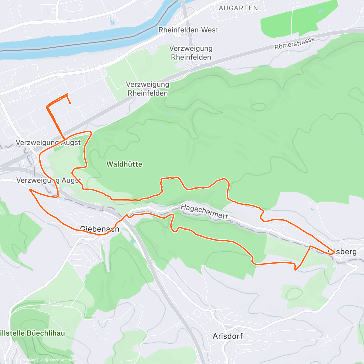 Map of the activity, Trail le midi