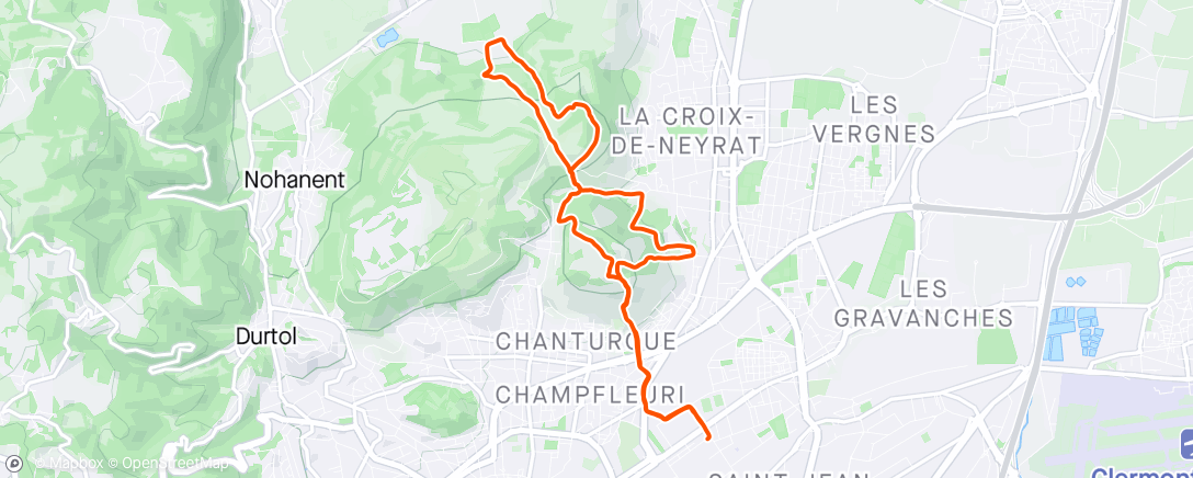 Map of the activity, Footing ⛰️ depuis PhysioClermont