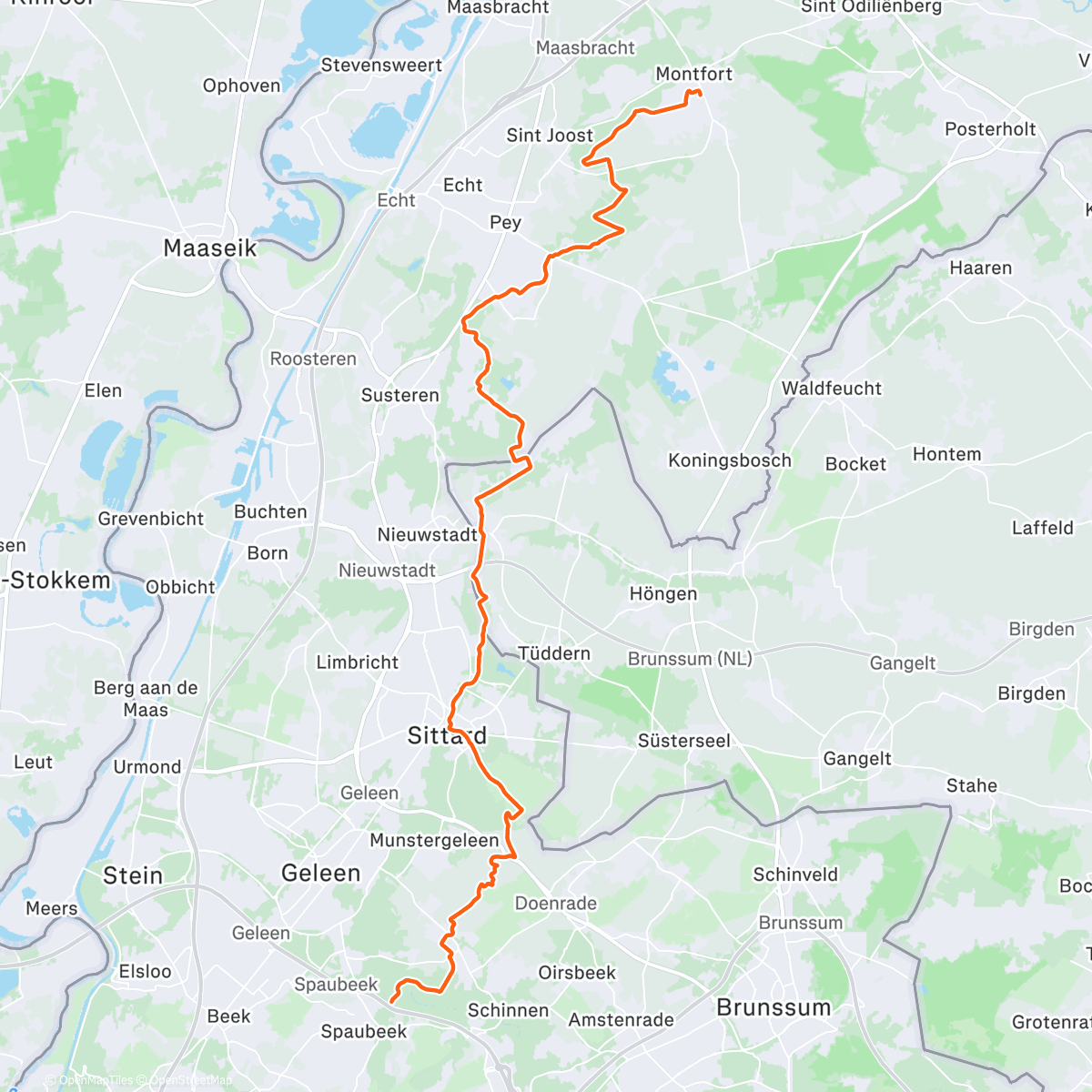 Карта физической активности (Pieterpad 1na laatste stukje)