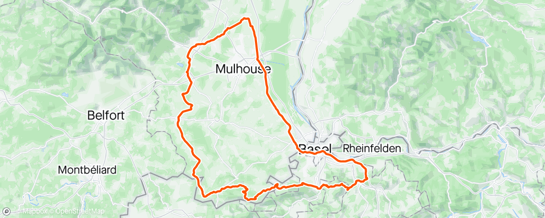 Carte de l'activité Basel-Ensisheim-Le Blochmont-Gempen