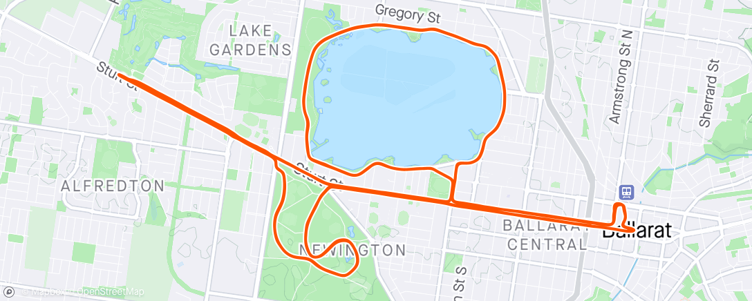 「Ballarat Marathon...PB」活動的地圖