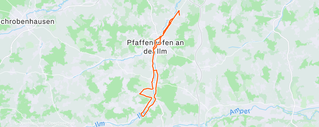 Map of the activity, Cycling