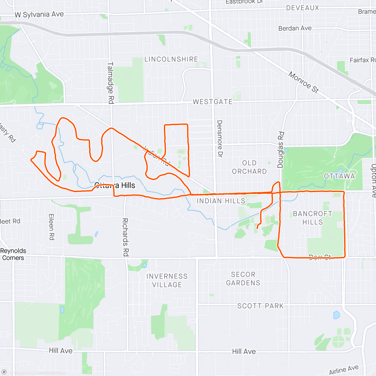Map of the activity, Glass City Half Marathon