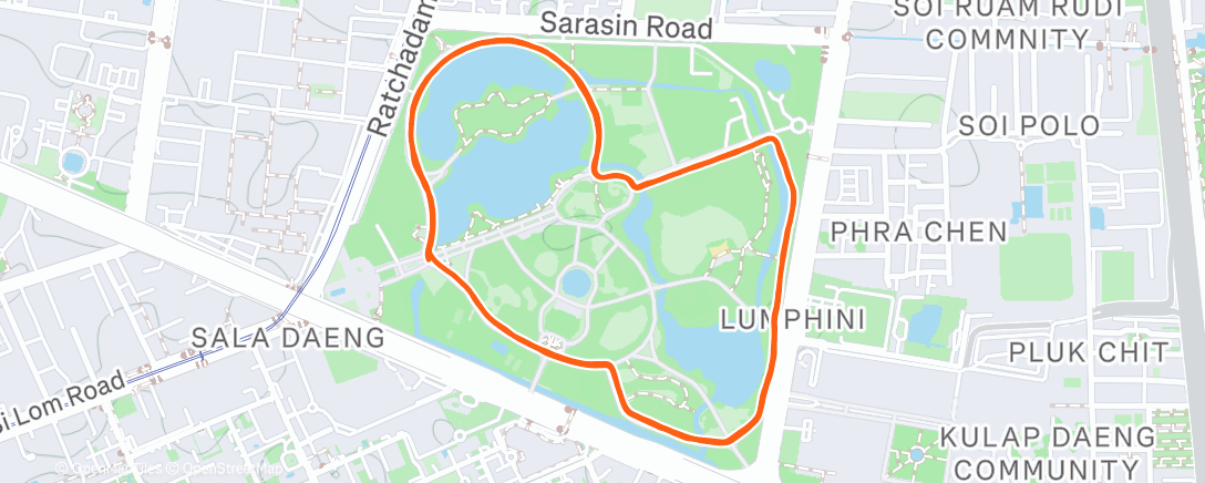 Map of the activity, Evening Run