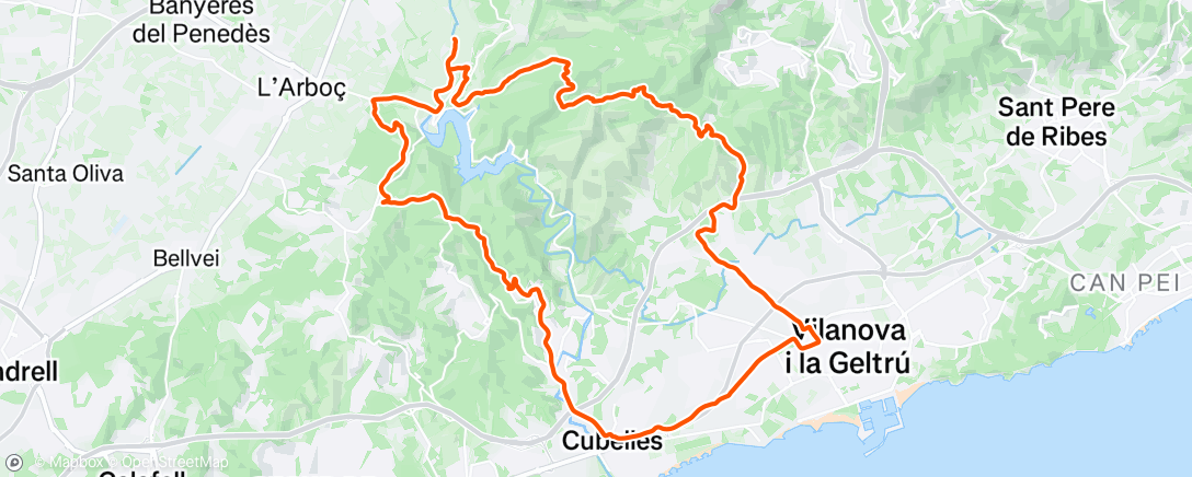 Carte de l'activité Bicicleta de montaña por la tarde