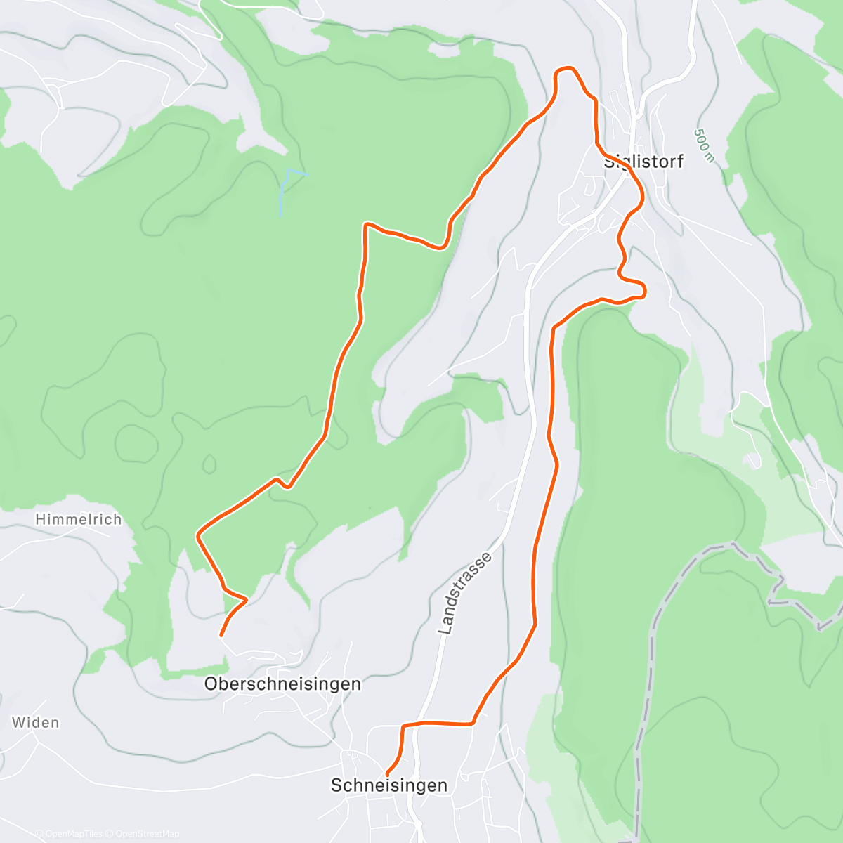 Map of the activity, Running