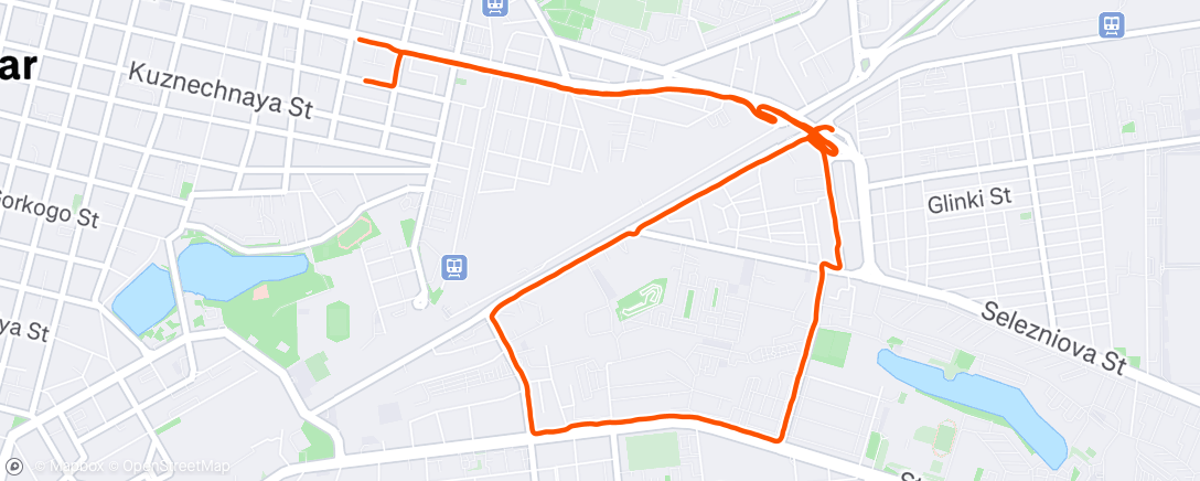 Map of the activity, Evening Run